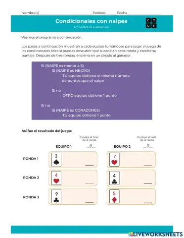 Evaluación condicionales