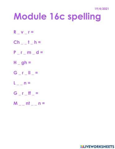 Module 16c spelling