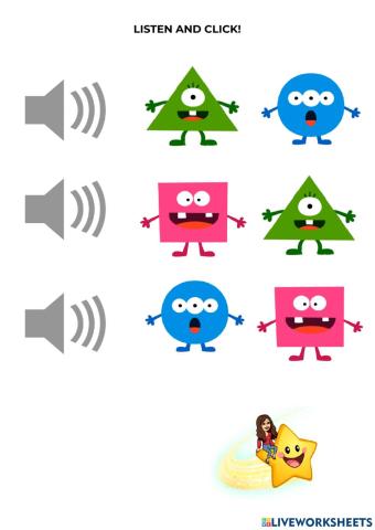 Shapes: listen and click!