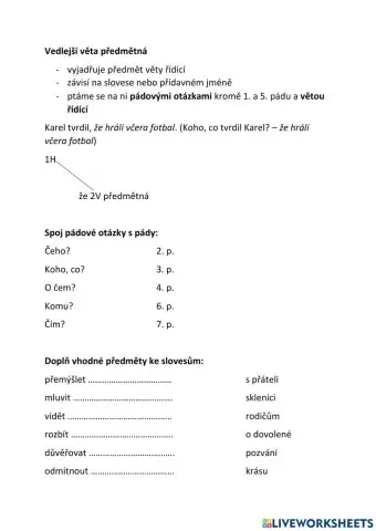 Předmětná věta, popis obrazu