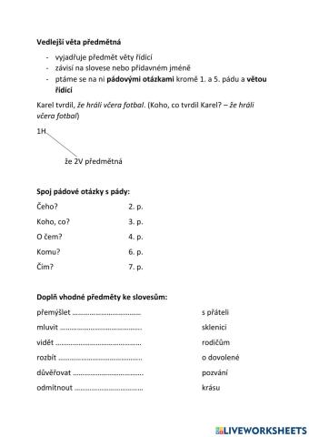 Předmětná věta, popis obrazu