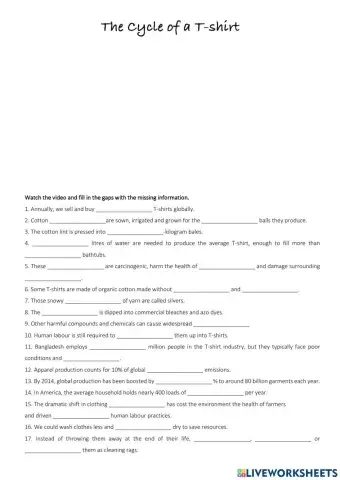 The life cycle of a T-shirt