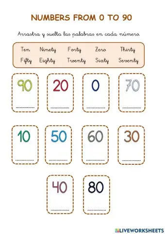 Numbers 0-90