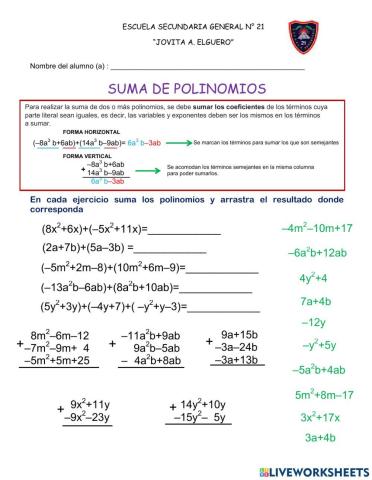 Suma de polinomios