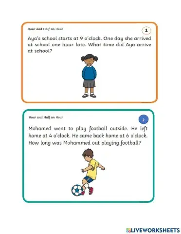 Word problems with time