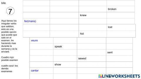 Irregular verbs