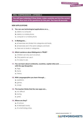 CB anglès 2019 listening + reading 2