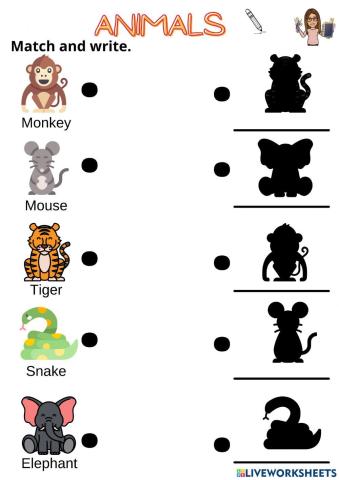 Worksheet ANIMALS Infantil