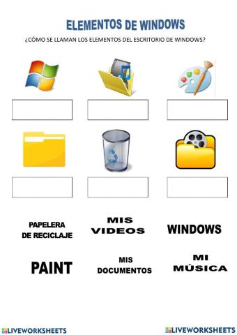 Elementos del escritorio de Windows