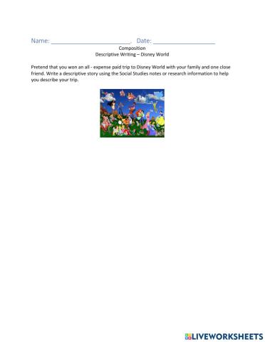 Disney Descriptive Writing