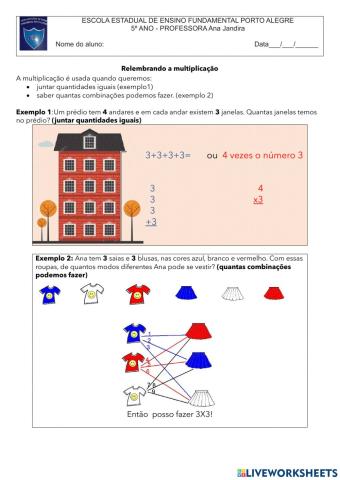 Relembrando a Multiplicação