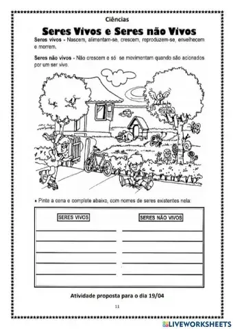 Seres vivos e não vivos