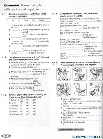 Present simple: affirmative and negative