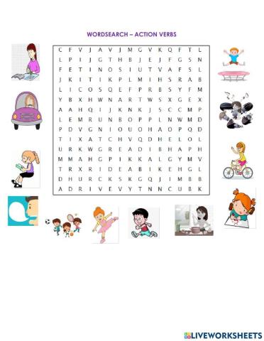 Wordsearch - Action Verbs
