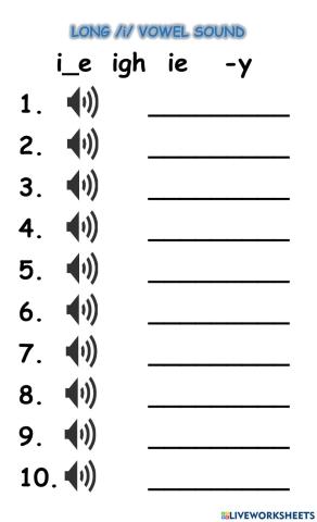 Long I vowel sound