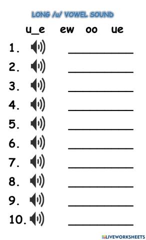 Long u vowel sound