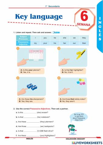 Unidad 2 - inglés 1°
