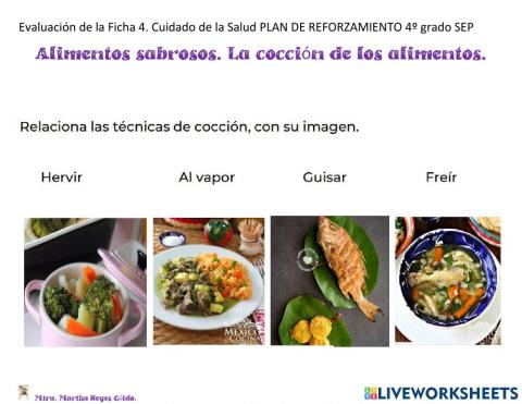 Evaluación de la Ficha 4. Cuidado de la Salud PLAN DE REFORZAMIENTO 4º grado SEP