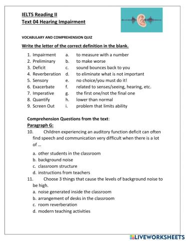 IELTS Text 04 Vocabulary and Comprehension Quiz