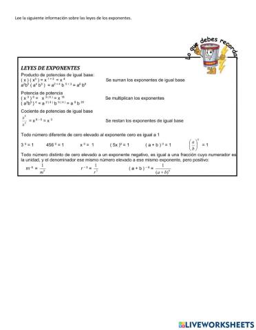 Leyes de los exponentes