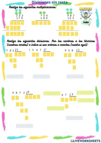 Divisiones con divisor de una cifra