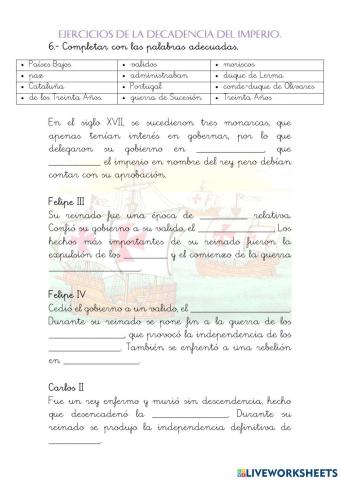 La decadencia del imperio español