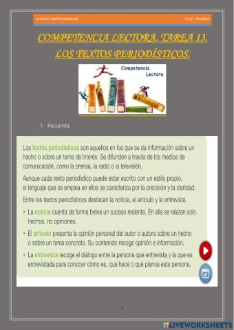 Competencia lectora. Tarea 13.