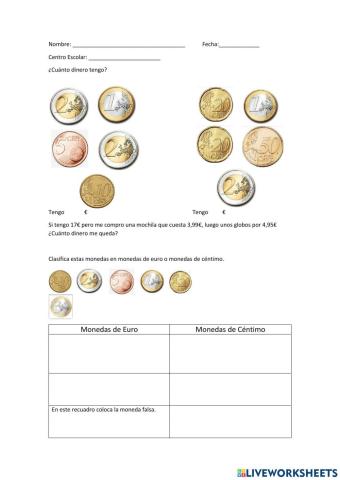 Cálculo Con monedas