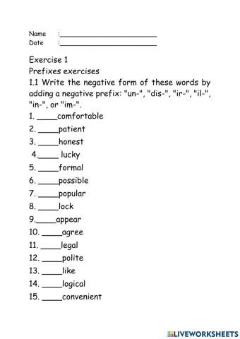 Prefixes