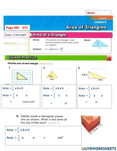 Area of triangles 1