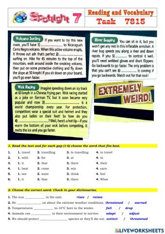 Spotlight 7 Task 7815