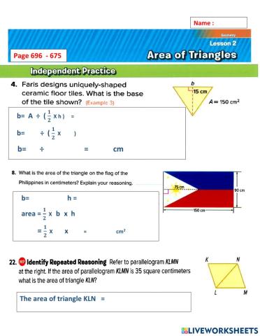 Area of triangles 2
