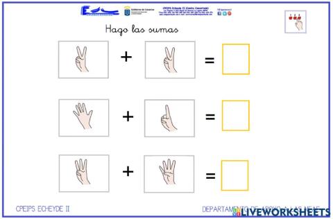 Sumas con dedos 2