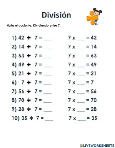 División - Inverso Multiplicación