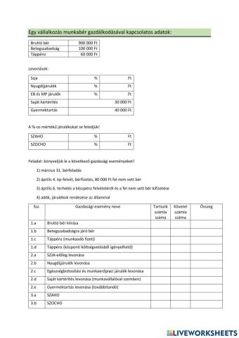 Jövedelemelszámolás-dolgozat