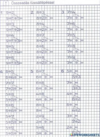 Összeadás tízesátlépéssel