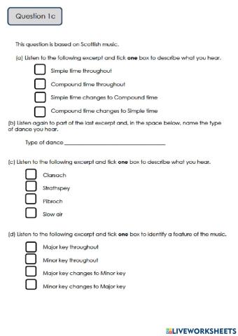 National 5 Practise Question 1c