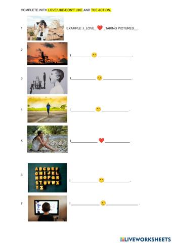 Like,love and don't like