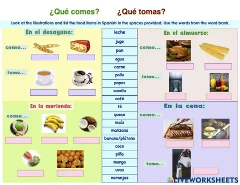 Las comidas y bebidas