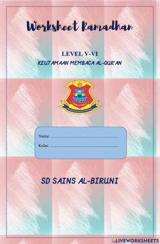 Worksheet Keutamaan Membaca Al-Qur'an