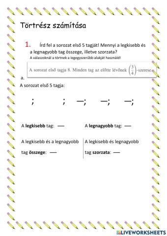 Törtrész kiszámítása