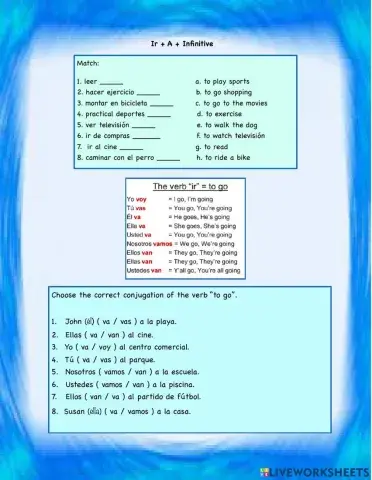 Ir + A + Infinitive Practice