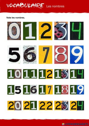 VOCABULAIRE - Les nombres