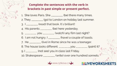 Past vs present perfect 1 (p.11)