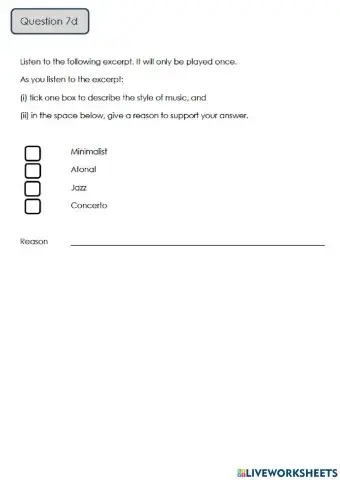National 5 Practise Question 7d