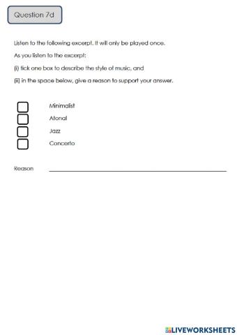 National 5 Practise Question 7d