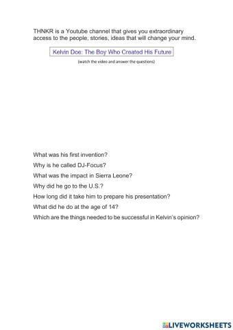 Young Inventors - Kelvin Doe