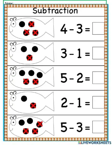 Subtraction within 5 fish