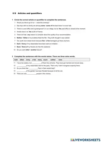 Articles and quantifiers