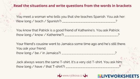 Present perfect continuous questions (p.27-28)